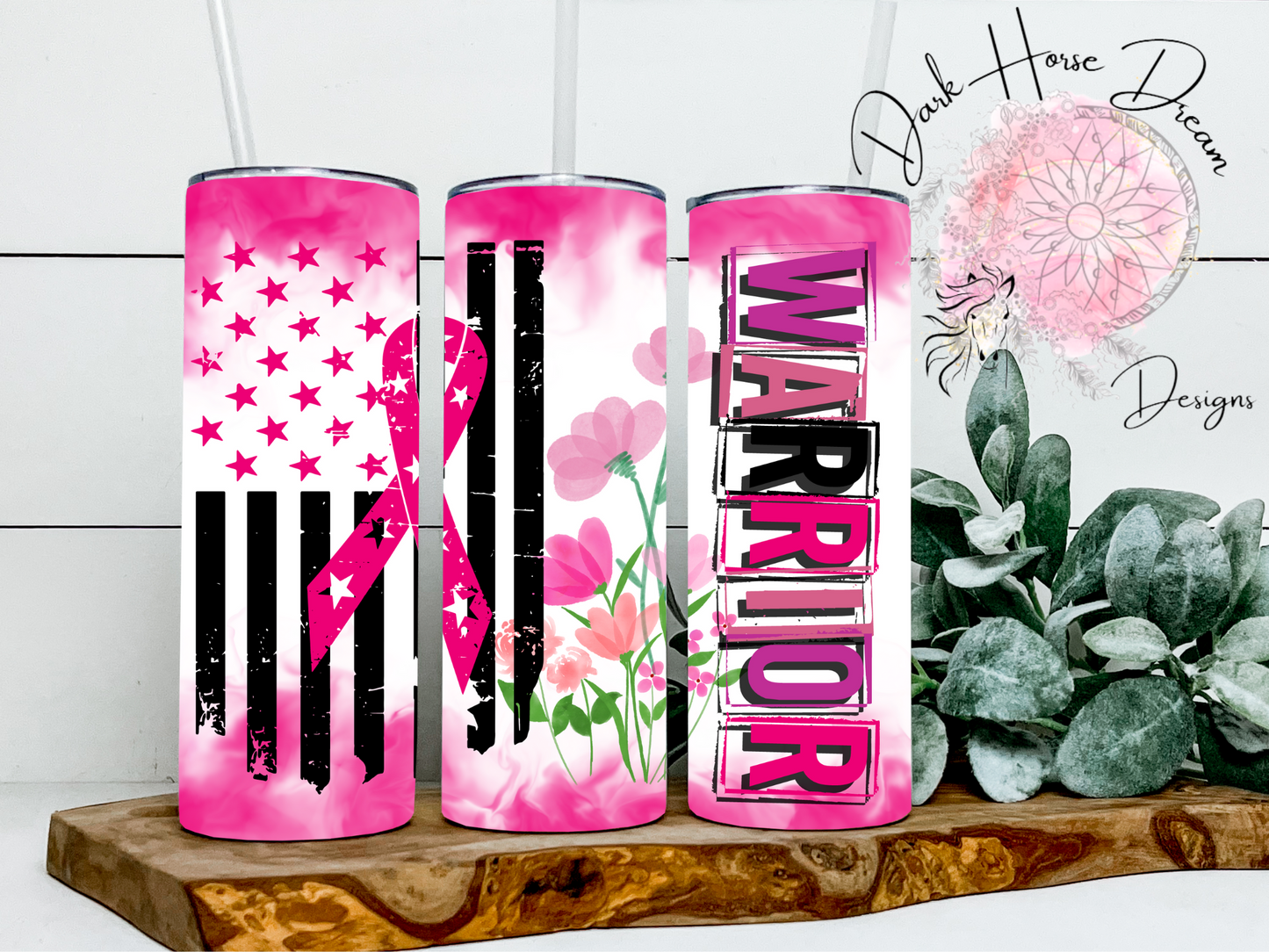 Pink Warrior - Breast Cancer Awareness Tumbler