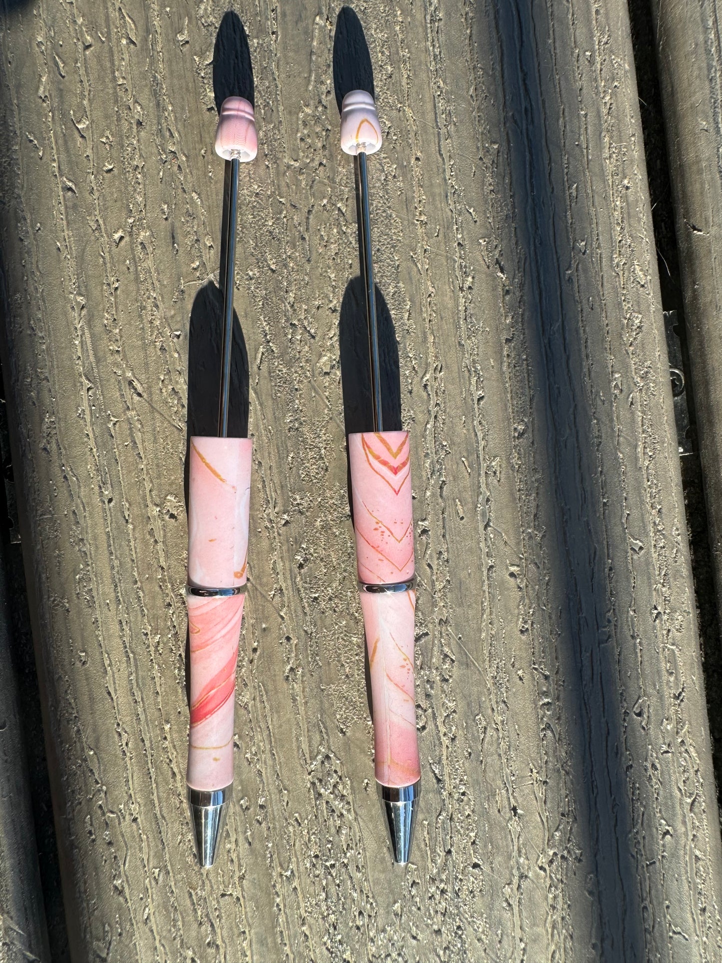 Pink Marble Beadable Pen Blank