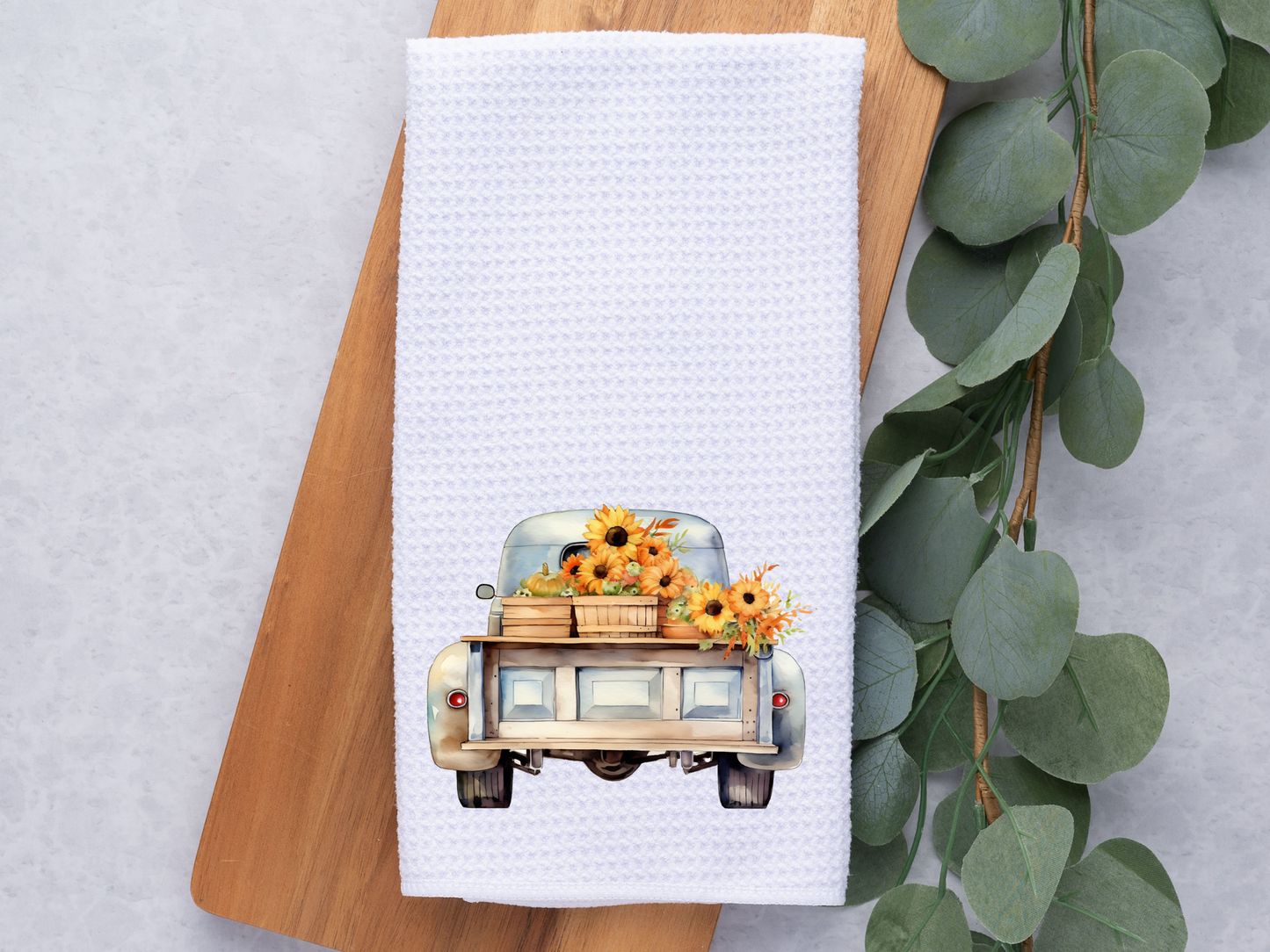 Blue Sunflower Truck - Towel