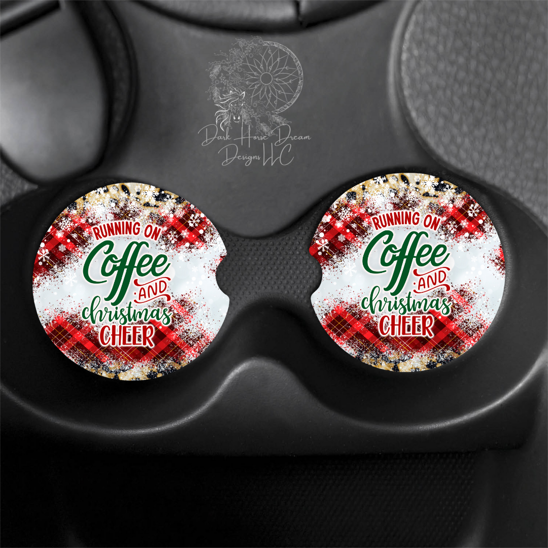 Coffee and Christmas Cheer - Car Coaster