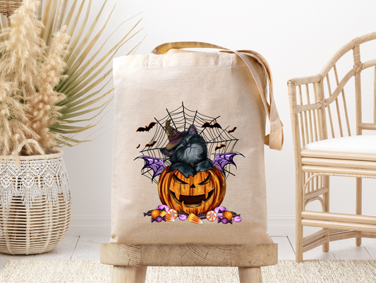 Halloween Kitty- Canvas Tote Bag