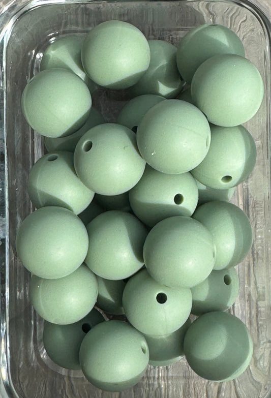 Moss- 15MM Silicone Bead