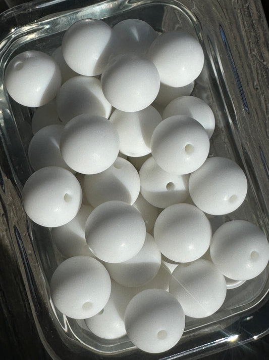 White - 15MM Silicone Bead