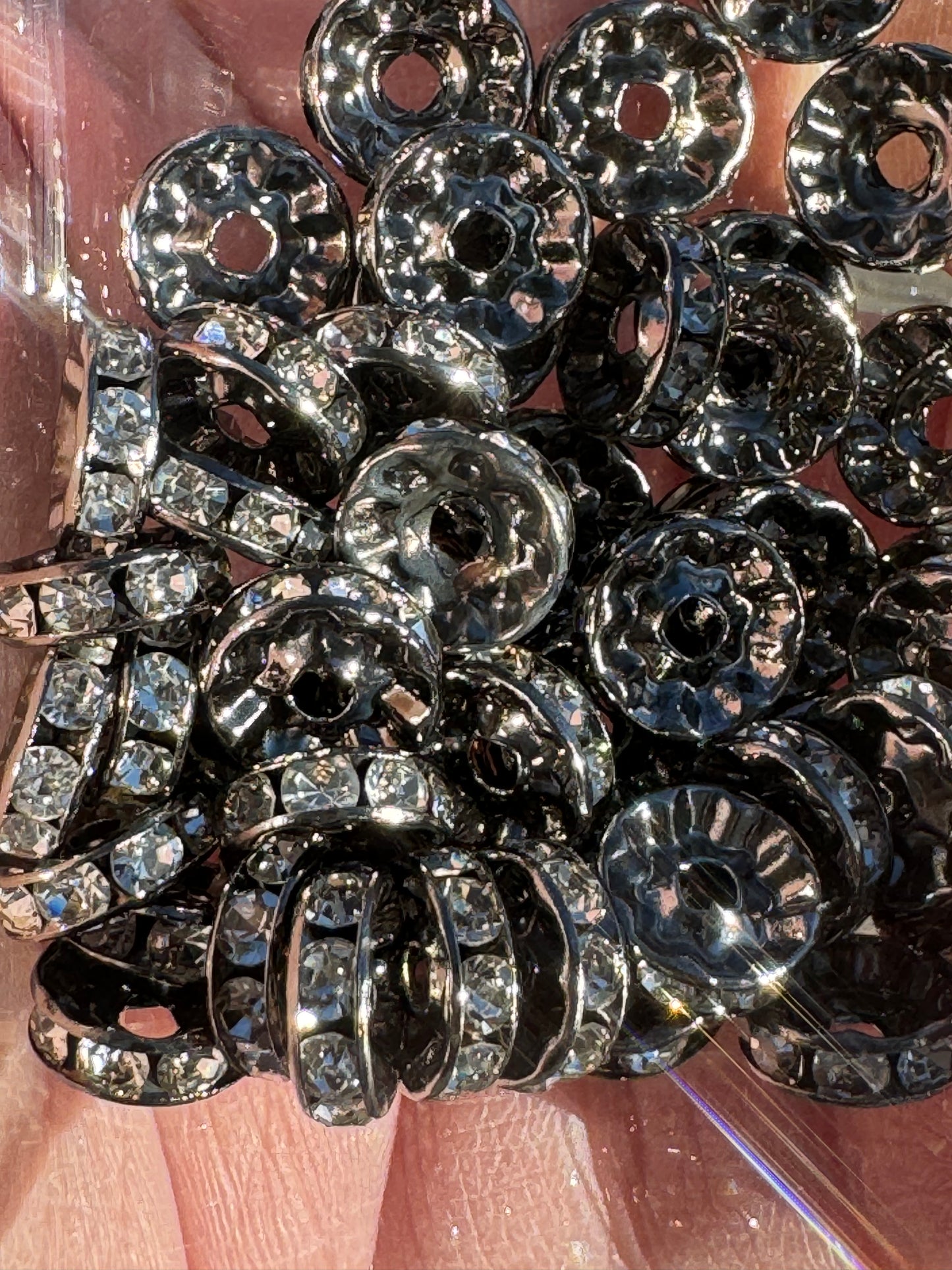 10MM Rhinestone Spacer Bead - 5 Colors Available
