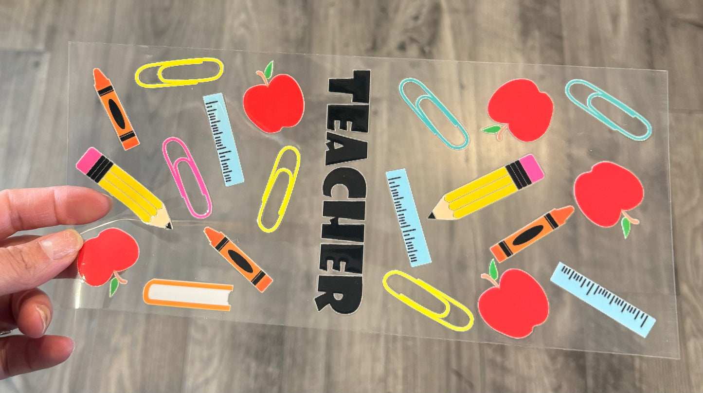 TEACHER School Supplies - UV DTF Wrap