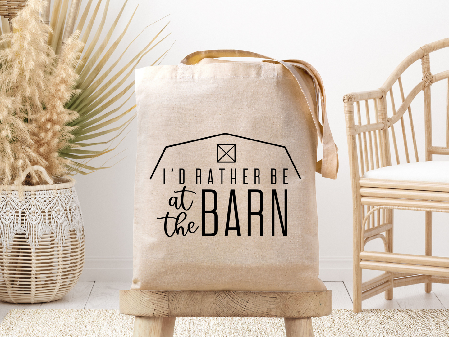 I'd Rather Be at The Barn - Canvas Tote Bag
