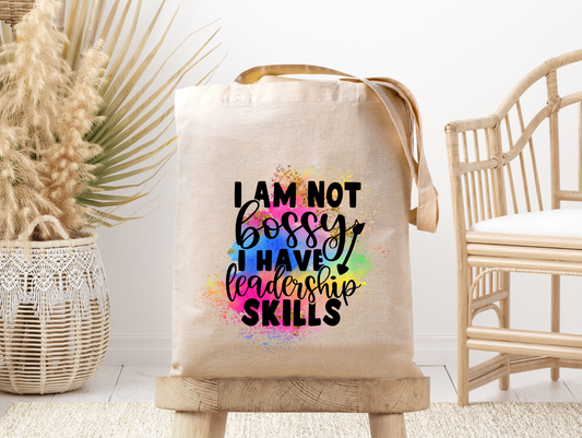 Not Bossy Leadership Skills- Canvas Tote Bag
