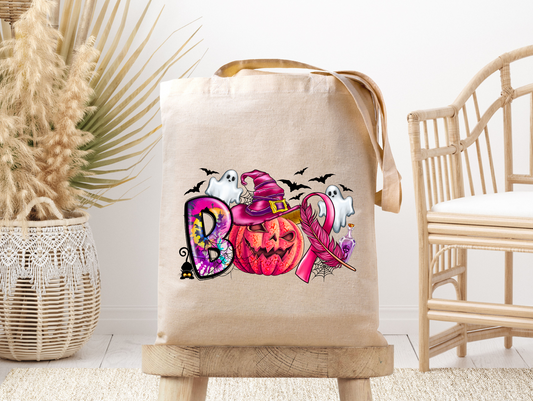 Breast Cancer Awareness Boo Crew- Canvas Tote Bag