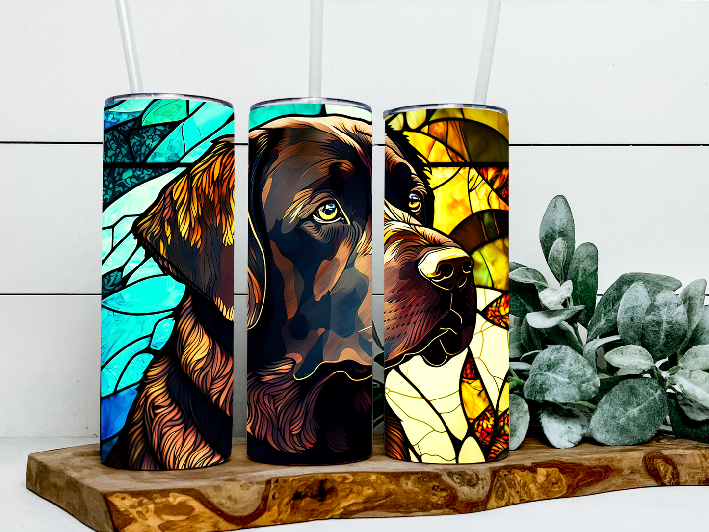 Stained Glass- Chocolate Lab